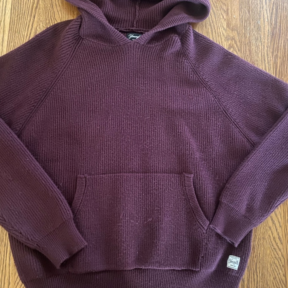 YoungLA Hoodie Sweater - Burgundy Plum shade
